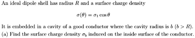 SOLVED: An ideal dipole shell has radius R and a surface charge density ...