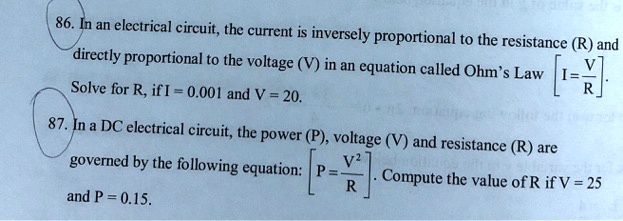 solved-86-in-an-electrical-circuit-the-current-is-inversely