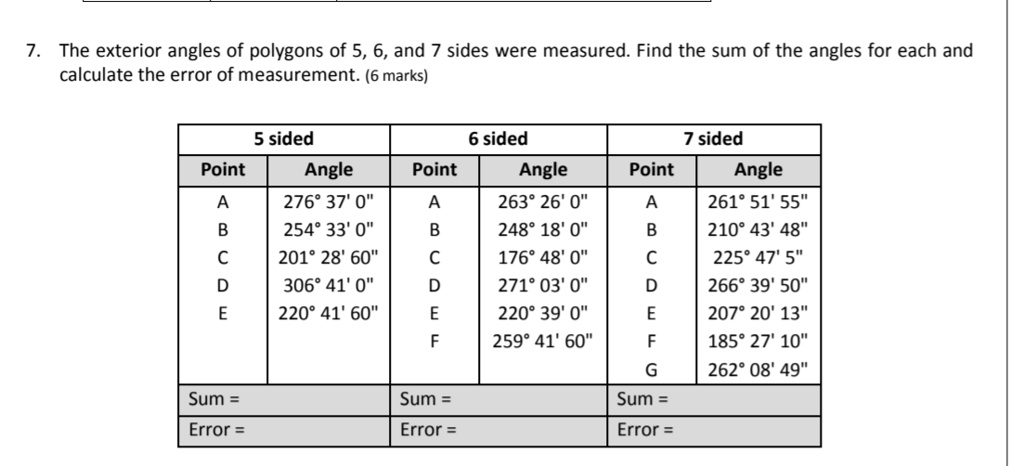 Angles of Polygons Color by Number