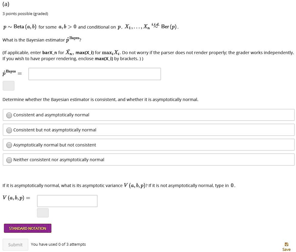 Beta (0,b) for some G,b > 0 and conditional on p, X1, X2, ..., X441 Ber ...