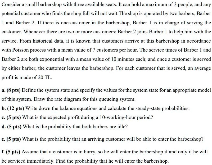 SOLVED Consider a small with three available seats. It can