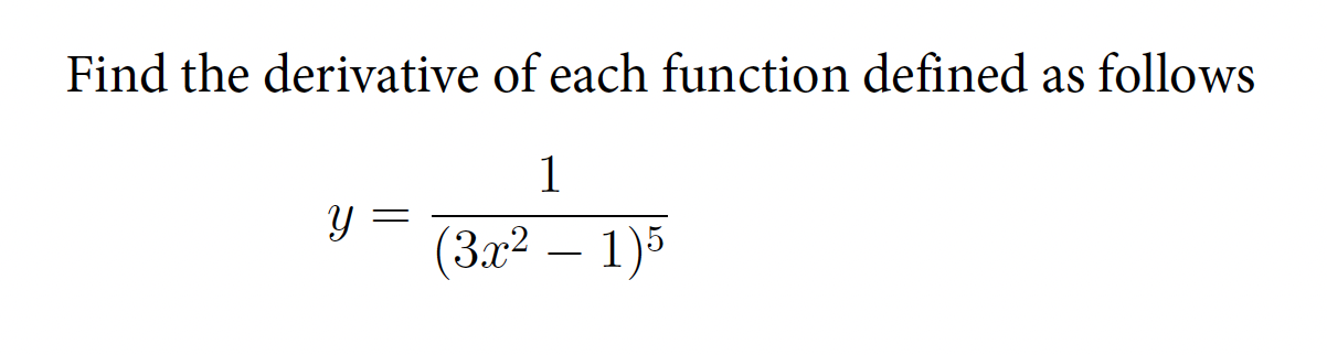 SOLVED: Find the derivative of each function defined as follows y=(1 ...