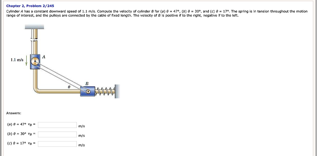 Chapter 2, Problem 2/245 Cylinder A has a constant downward...