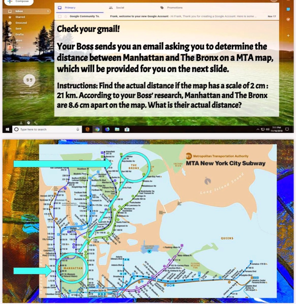 instructions find the actual distance if the map has a scale of 2 cm 21 ...