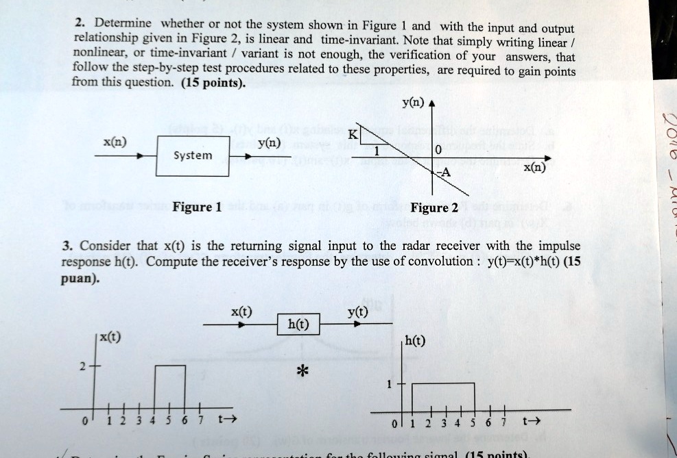 2. Determine whether or not the system shown in Figure 1 and with the ...
