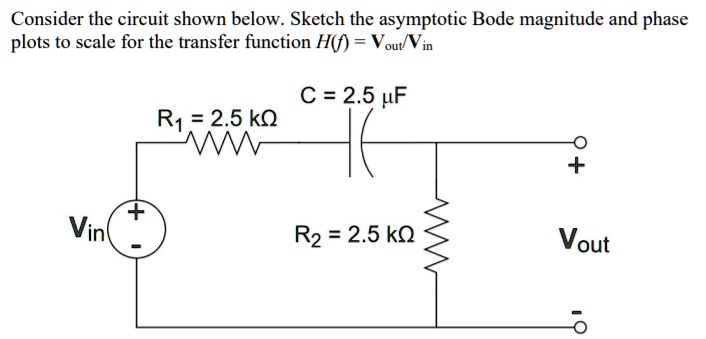 SOLVED: Consider the circuit shown below. Sketch the asymptotic Bode ...