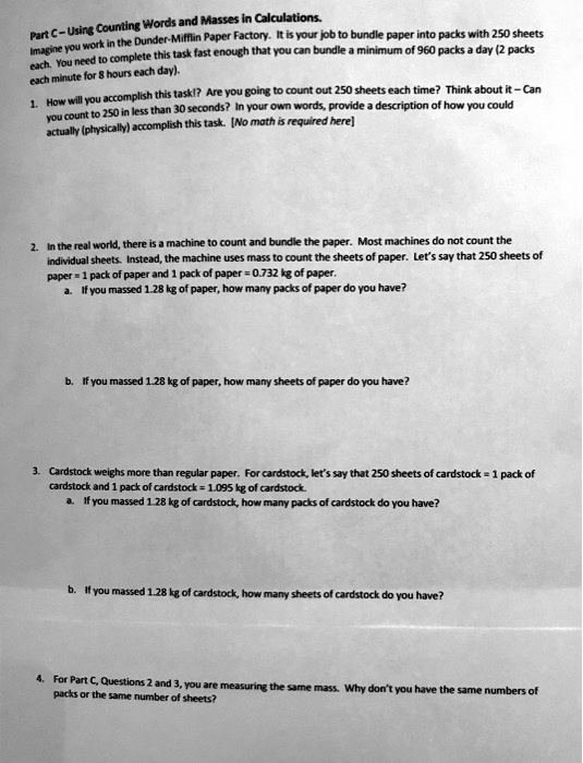 SOLVED Counting Words and Masses in Calculations Part Using 'Dunder