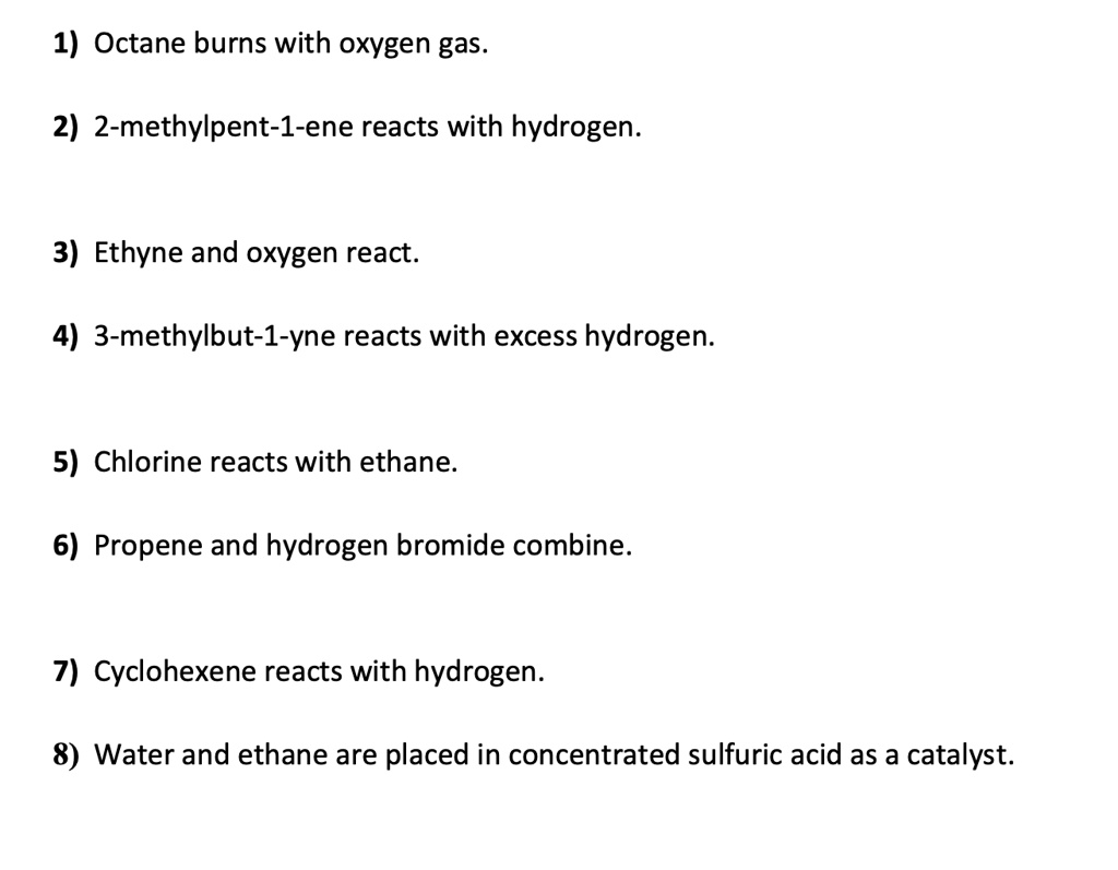 SOLVED: Write a balanced equation for each of the following reactions ...