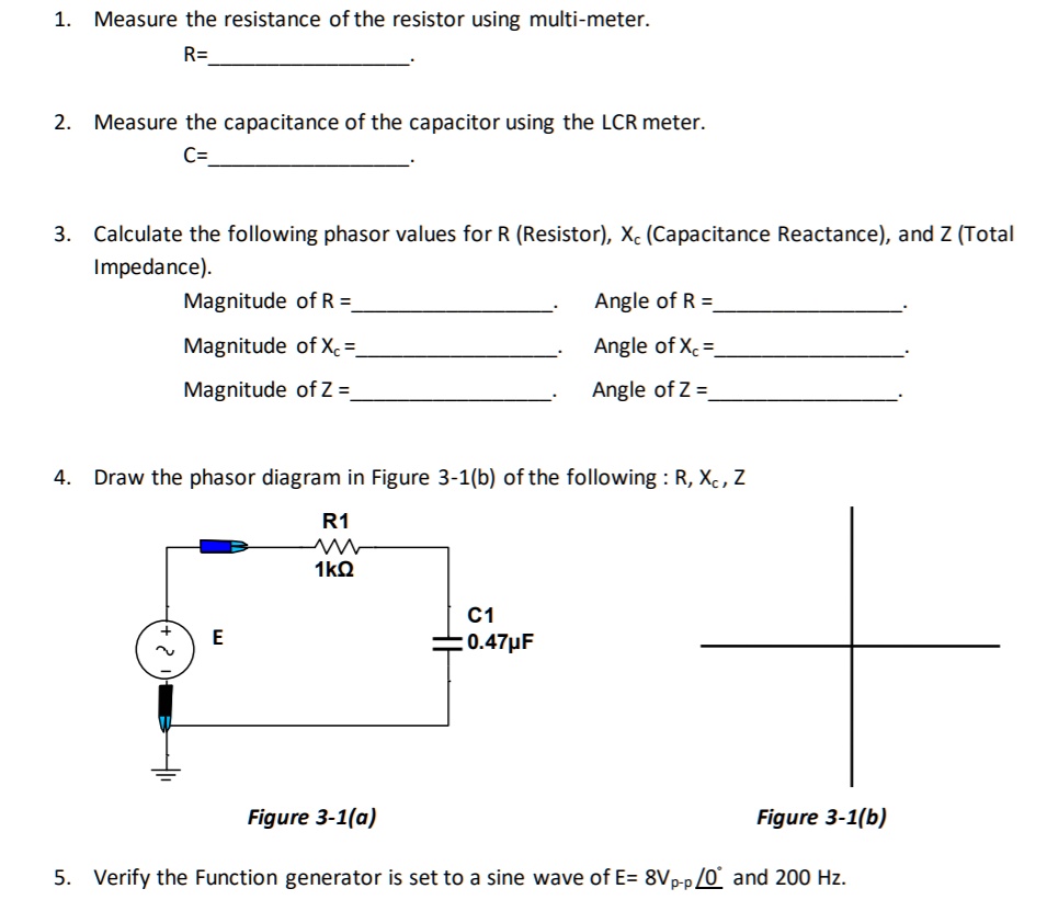SOLVED 1. Measure the resistance of the resistor using a multimeter. R