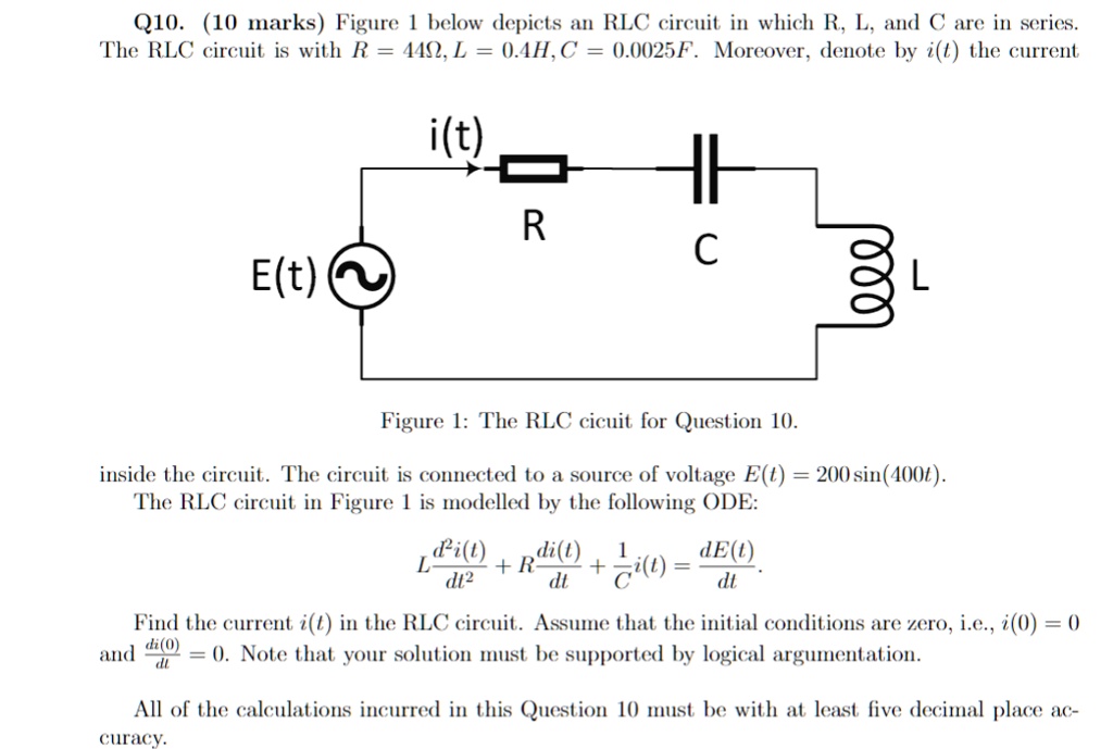 Solved Q Marks Figure Below Dlepicts An Rlc Circuit In Which R