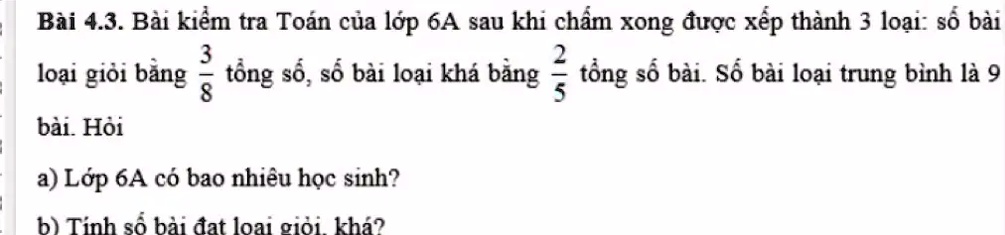 Solved BÃ I 4 3 BÃ I Kiáƒm Tra ToÃ¡n Cá§a Lá›p 6a Sau Khi Cháº¥m