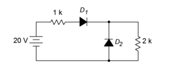 Solved: Determine The Diode And Resistor Voltages For The Circuit 