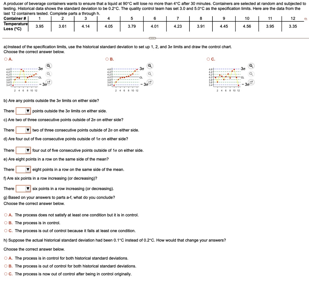 SOLVED: last 12 containers tested. Complete parts a through h. a ...