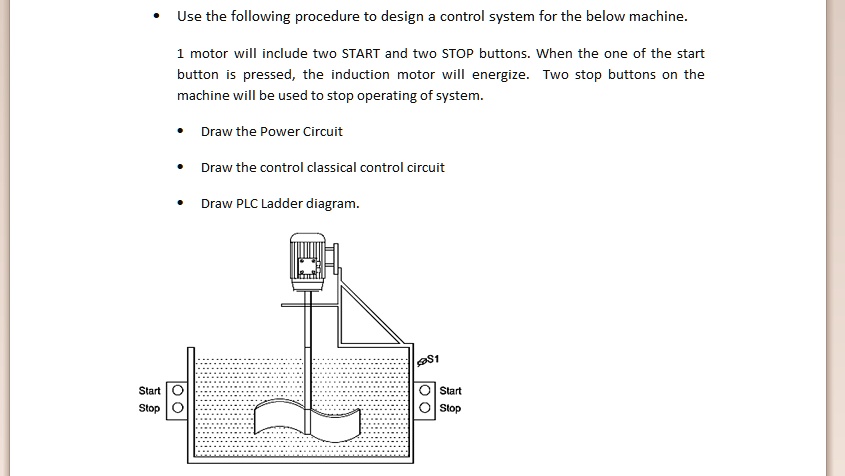 use the following procedure to design control system for the below ...