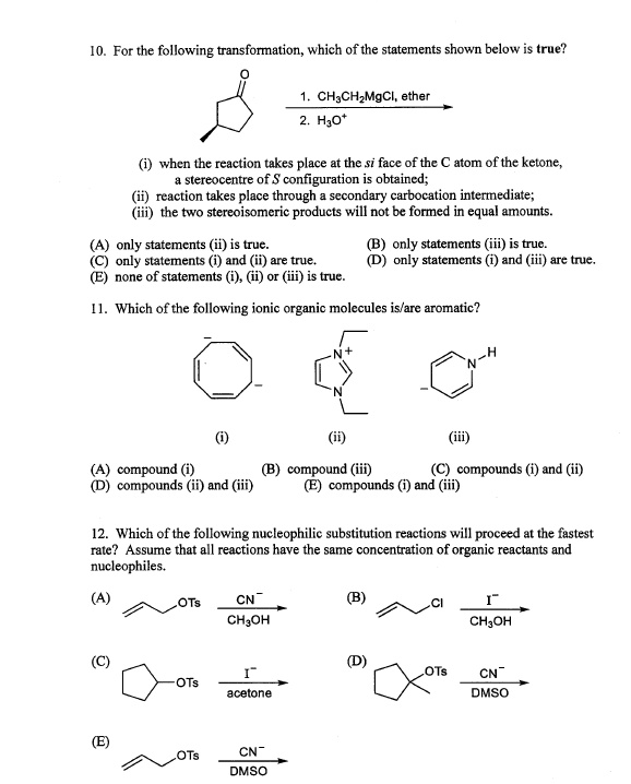 SOLVED: For the following transformation, which of the statements shown ...