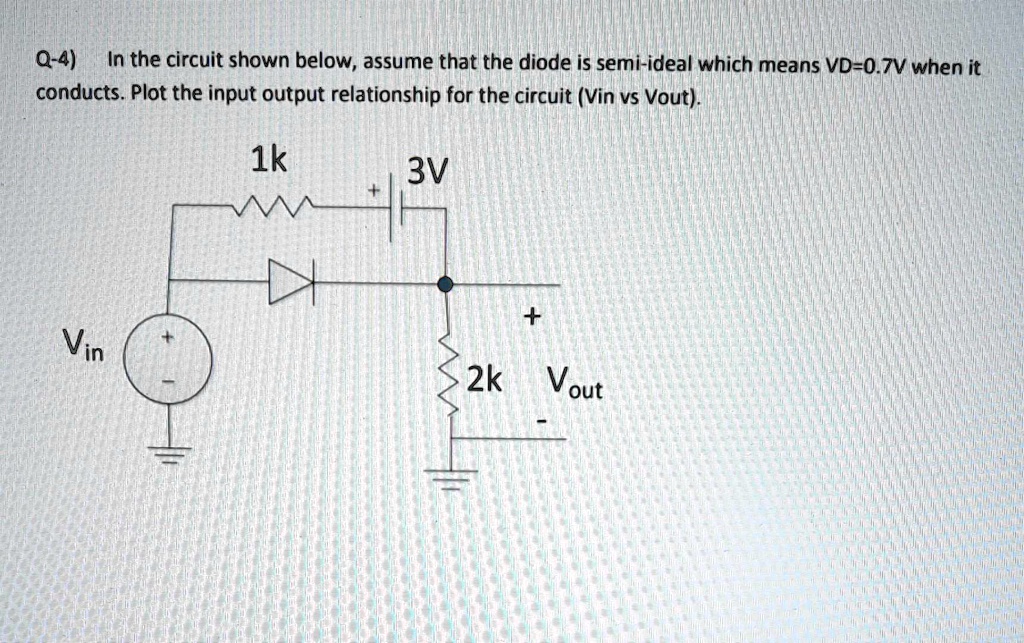 Q-4) In the circuit shown below, assume that the diode is semi-ideal ...
