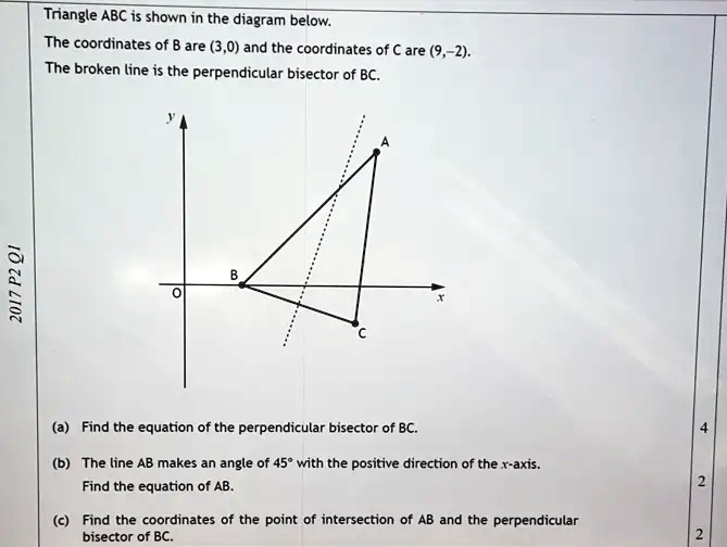 SOLVED: Triangle ABC is shown in the diagram below. The coordinates of ...