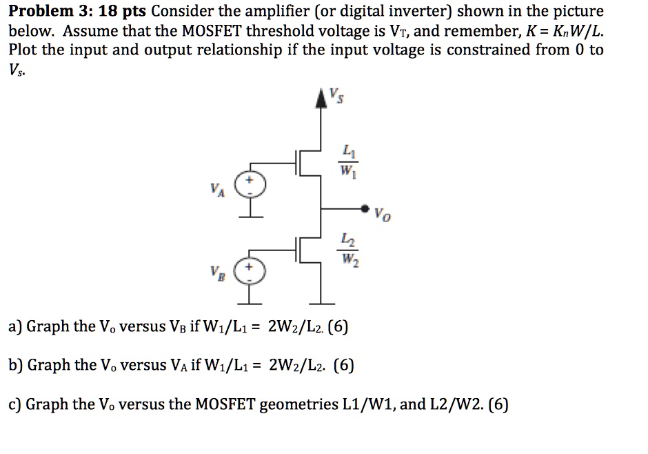 Problem 3: 18 pts Consider the amplifier (or digital...