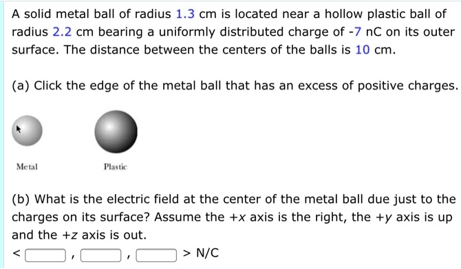 A solid metal ball on sale and a hollow plastic ball