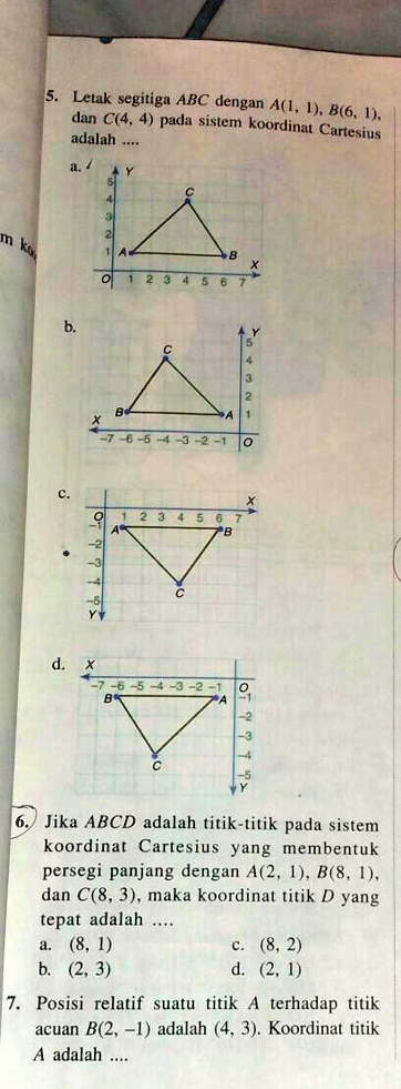 SOLVED: Saya Mohon Tolong Bantu Saya Letak Segitiga ABC Dengan A(. Dan ...