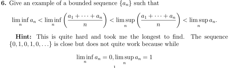 VIDEO Solution: 6. Give An Example Of A Bounded Sequence An Such That ...