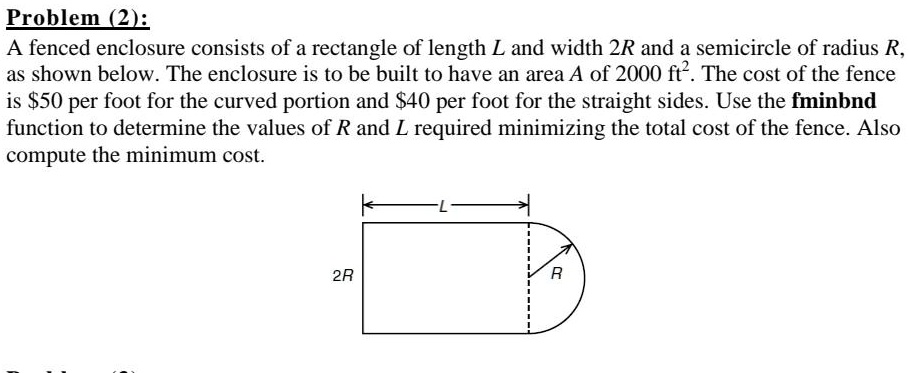 problem 22 a fenced enclosure consists of a rectangle of length l and ...