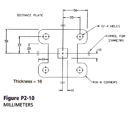 DISTANCE PLATE -35 50- 12-4 HOLES 50 35 20 + 20 Thickness