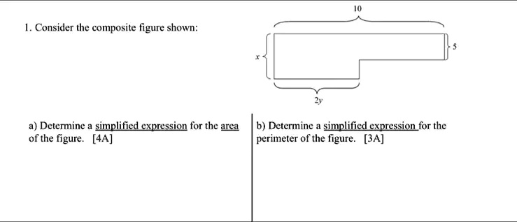 1. Consider the composite figure shown: a) Determine a...