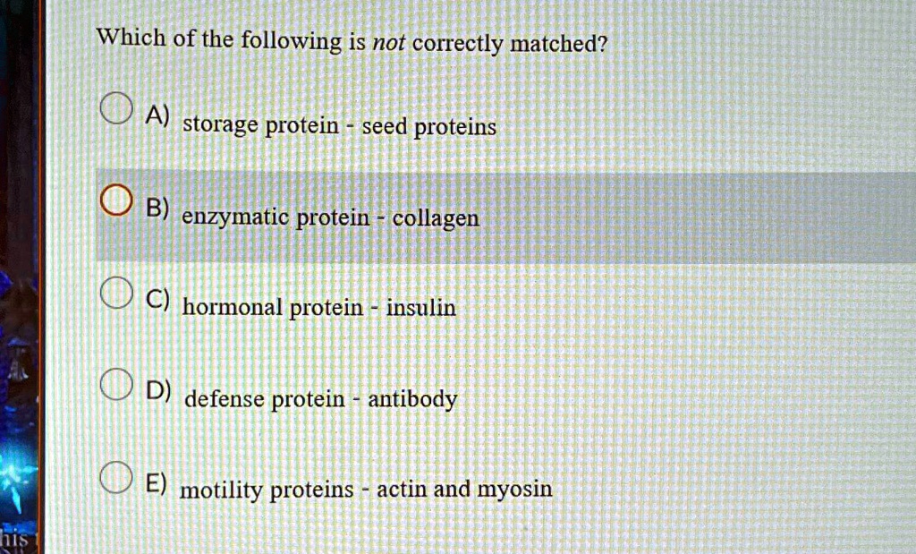 SOLVED Which of the following is not correctly matched? A) storage