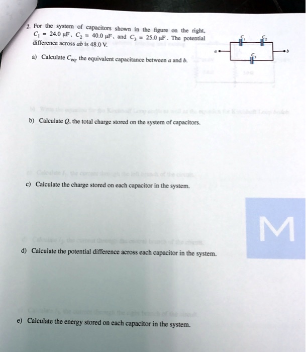 SOLVED: For the system of capacitors shown in the figure, the ...