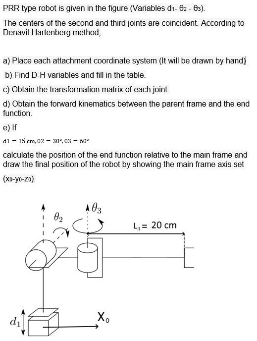 Solved: Prr Type Robot Is Given In The Figure. The Centers Of The 