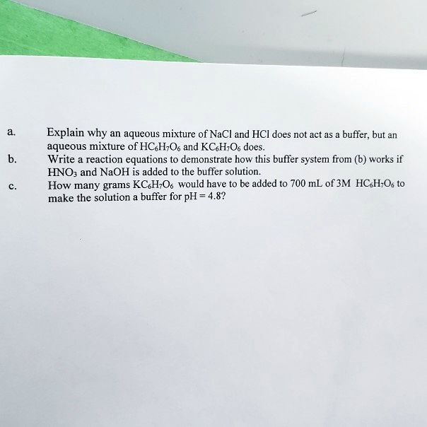 SOLVEDExplain why an aqucOus mixture of NaCl and HCI does not act as