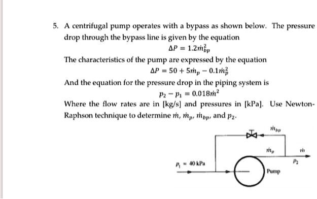 SOLVED: A centrifugal pump operates with a bypass as shown below. The ...