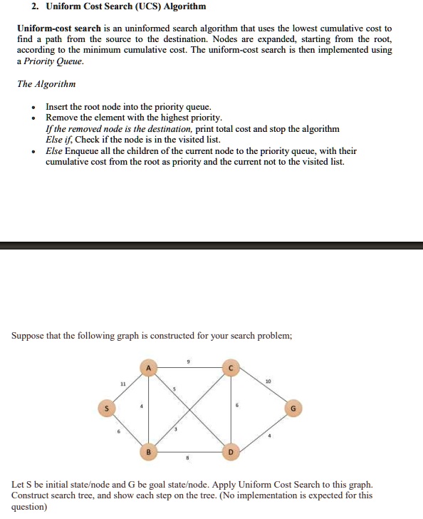 SOLVED: 2. Uniform Cost Search (UCS) Algorithm Uniform-cost search is ...