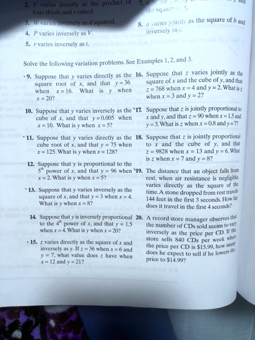 Solved Vatic Directl Ulc Pra Klua Fovur Third And R Cuhed Sqjuarede Equae Raries J Inily A5 The Square Of B And Inversely A8 A Varies Inversely A5 Varies Inversely As And