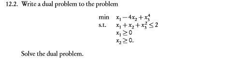 122 write dual problem to tac problem mn 2 x2 solve the dual problem 13735