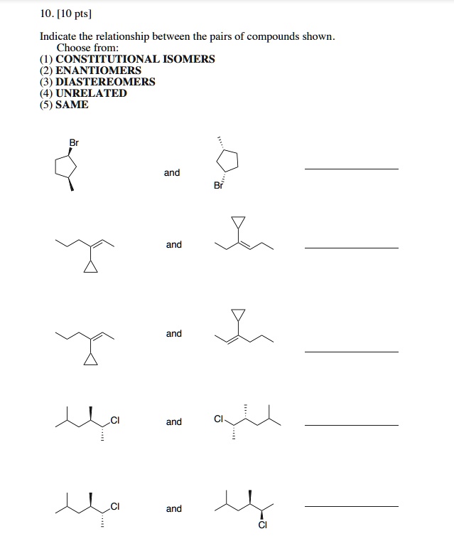 SOLVED: 10. [10 pts] Indicate the relationship between the pairs of ...