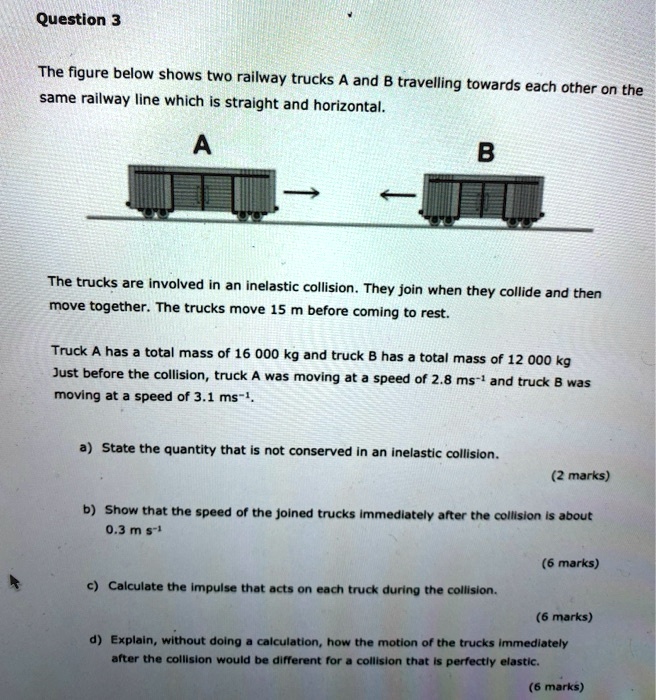 The Figure Below Shows Two Railway Trucks A And B Traveling Towards ...