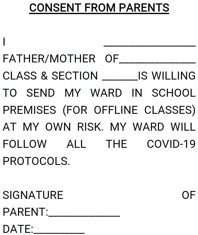 SOLVED complete This Page In Consent Letter From Parents In English