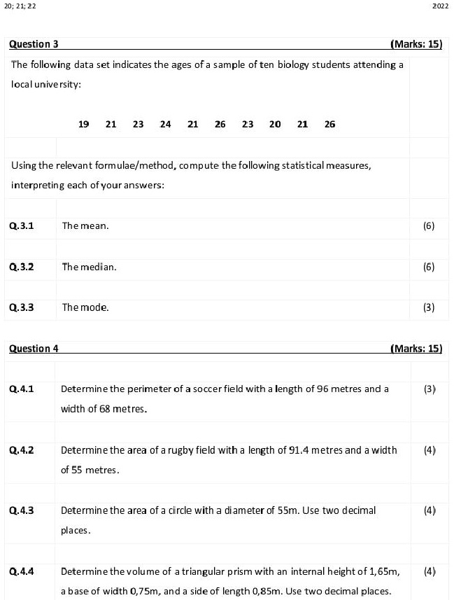 SOLVED determine the perimeter of a soccer field with a length of 96m