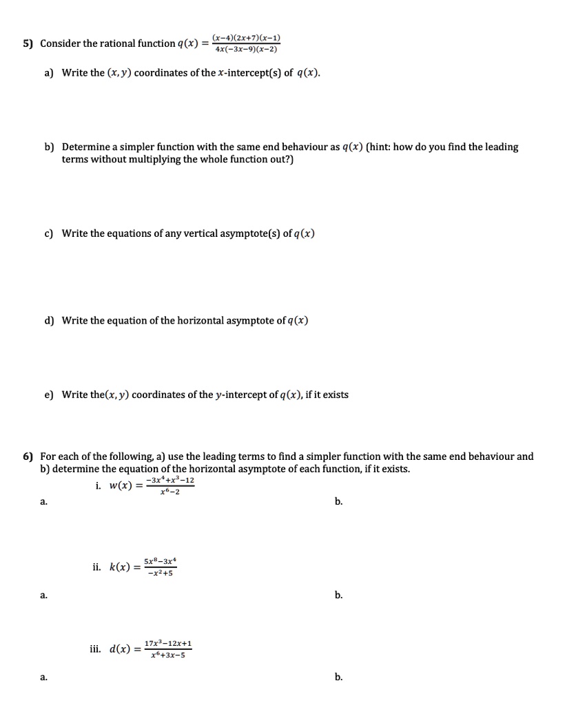 SOLVED: 4x(3x-9)(x-2) a)Write the(x,y) coordinates of the x-intercept(s ...
