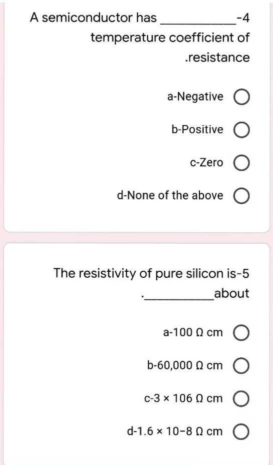 SOLVED A semiconductor has 4 temperature coefficient of resistance a
