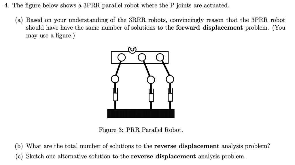 The figure below shows a 3PRR parallel robot where the P joints are ...