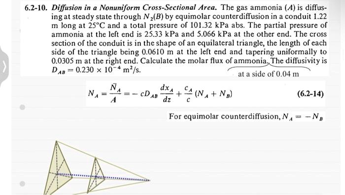 Texts: 6.2-10. Diffusion in a Nonuniform Cross-Sectional Area. The gas ...