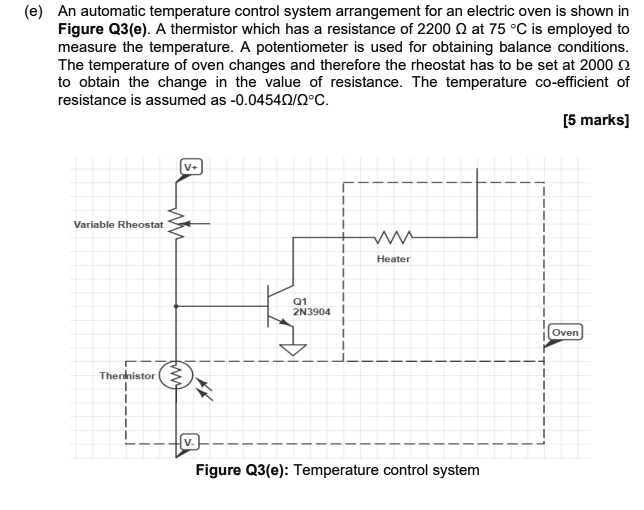 (e) An automatic temperature control system arrangement for an electric ...