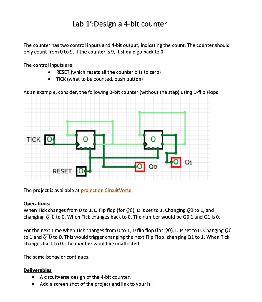Lab 1':Design a 4-bit counter The counter has two control...