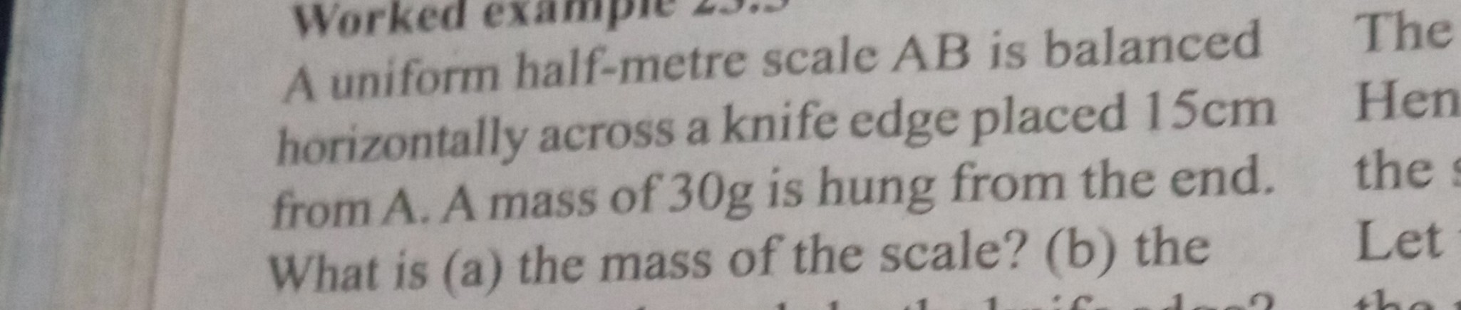 SOLVED A Uniform Half metre Scale AB Is Balanced The Horizontally SOLVED A Uniform Half metre Scale AB Is Balanced The Horizontally