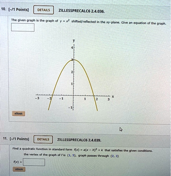 SOLVED ZILLES PRECALC 6 2.4.036 The given graph is the graph of y = x