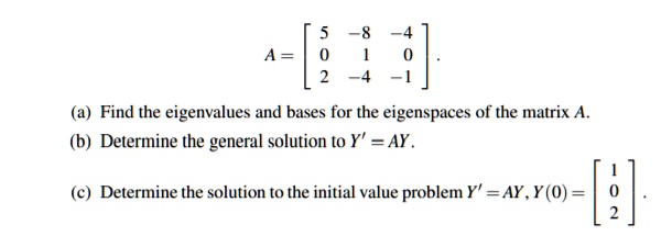 SOLVED:A = Find the eigenvalues and bases for the eigenspaces of the ...