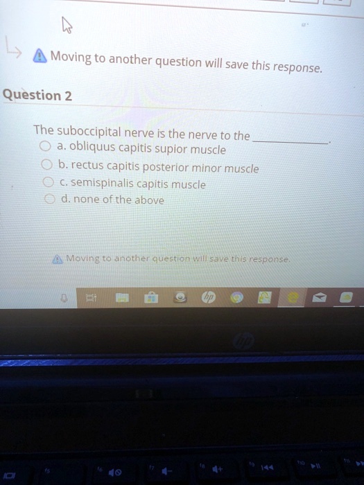 Solved Moving To Another Question Will Save This Response Question The Suboccipital Nerve